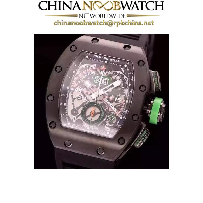 Replica Richard Mille RM011-01 R Mancini Chronograph Forged Carbon Black Dial Swiss 7750