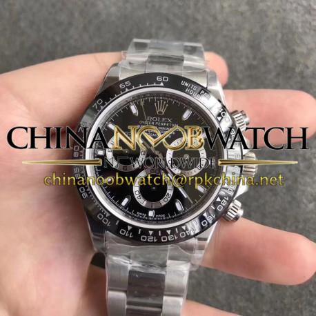 Replica Rolex Daytona Cosmograph 116500LN N Stainless Steel Black Dial Swiss 7750 Run 6@SEC