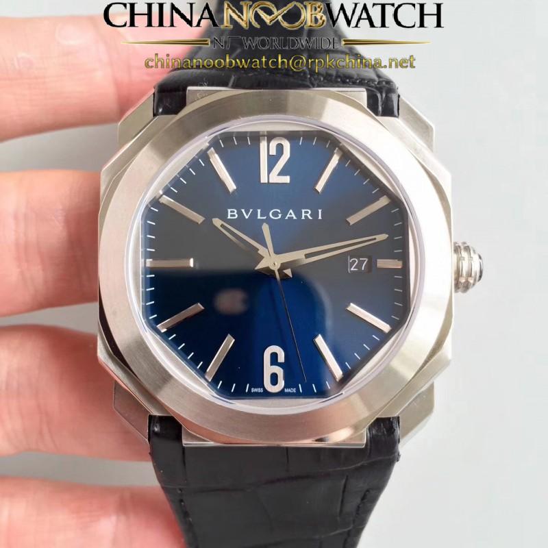 Replica Bvlgari Octo Solotempo 101964 JL Stainless Steel Blue Dial Swiss BVL193