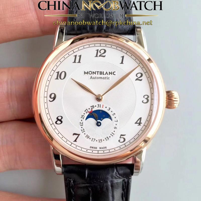 Replica Montblanc Star Legacy Moonphase 42MM U0116508 N Stainless Steel & Rose Gold White Dial Swiss MB 24.19