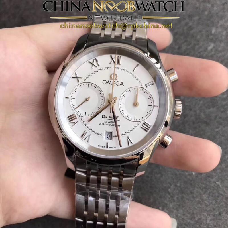 Replica Omega De Ville Co-Axial Chronograph 42MM 431.10.42.51.02.001 OM Stainless Steel White Dial Swiss 9300