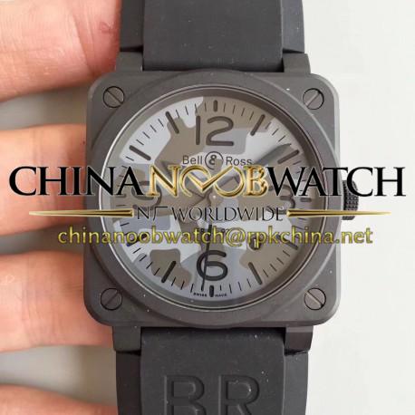 Replica Bell & Ross BR 03-92 Black Camo N PVD Blue Safari Dial M9015