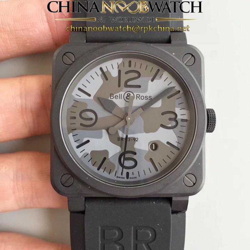 Replica Bell & Ross BR 03-92 Black Camo N PVD Blue Safari Dial M9015