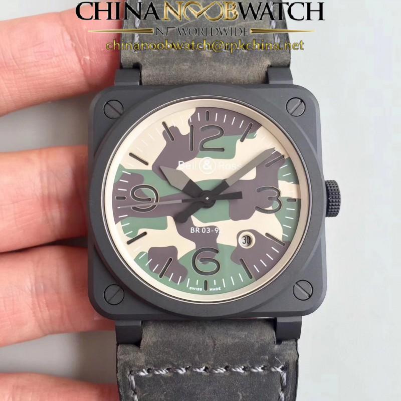 Replica Bell & Ross BR 03-92 Black Camo BR PVD Grey Safari Dial M9015