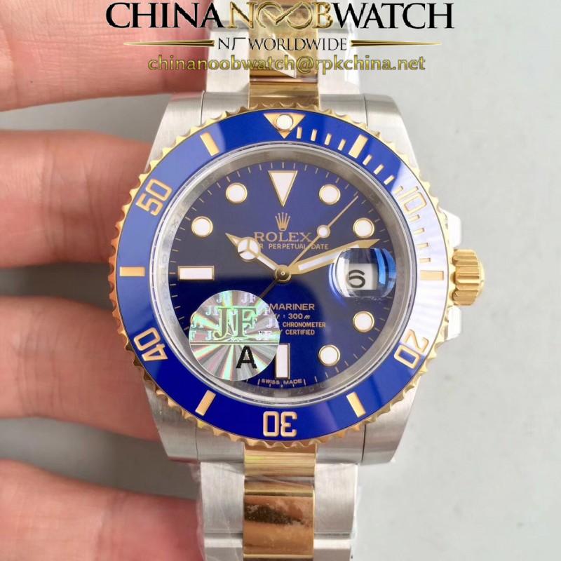 Replica Rolex Submariner Date 116613LB JF Yellow Gold & Stainless Steel Blue Dial Swiss 3135