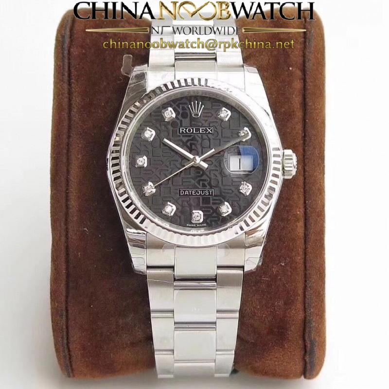 Replica Rolex Datejust 36MM 116234 DJ Stainless Steel 904L Black Anniversary Jubilee Dial Swiss 3135