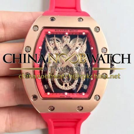 Replica Richard Mille 19-01 SF Rose Gold Diamond Spyder Dial M6T51