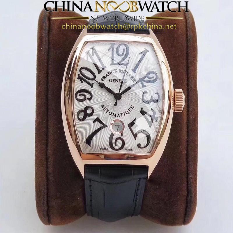 Replica Franck Muller Casablanca Date 8880 C DT WF V2 Rose Gold Silver Dial Swiss 2824-2