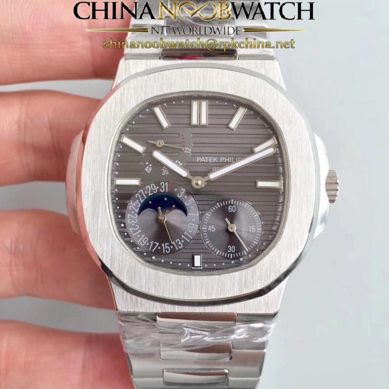 Replica Patek Philippe Nautilus Moonphase 5712/1A-001 N Stainless Steel Grey Dial Swiss 240 PS IRM C LU