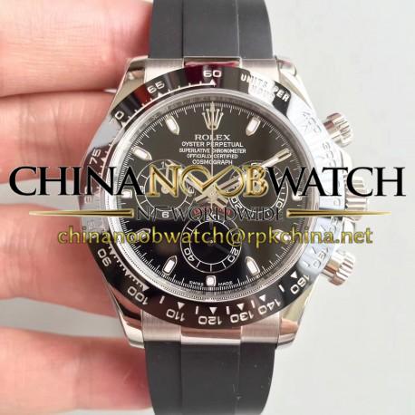 Replica Rolex Daytona Cosmograph 116519LN AR Stainless Steel 904L Black Dial Swiss 4130 Run 6@SEC