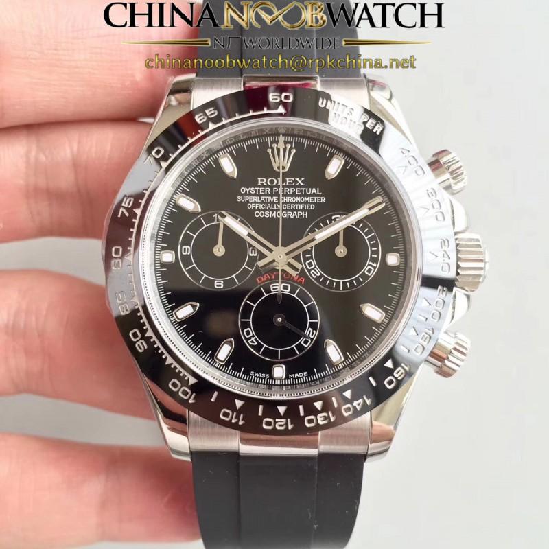 Replica Rolex Daytona Cosmograph 116519LN AR Stainless Steel 904L Black Dial Swiss 4130 Run 6@SEC