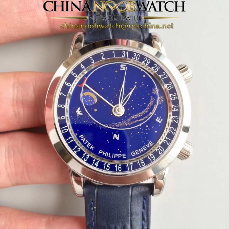 Replica Patek Philippe Grand Complications Sky Moon Celestial 6102P-001 N Stainless Steel Blue Dial Swiss 240 LU CL C