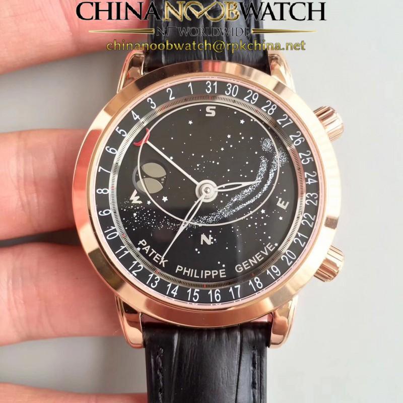 Replica Patek Philippe Grand Complications Sky Moon Celestial 6102R-001 N Rose Gold Black Dial Swiss 240 LU CL C