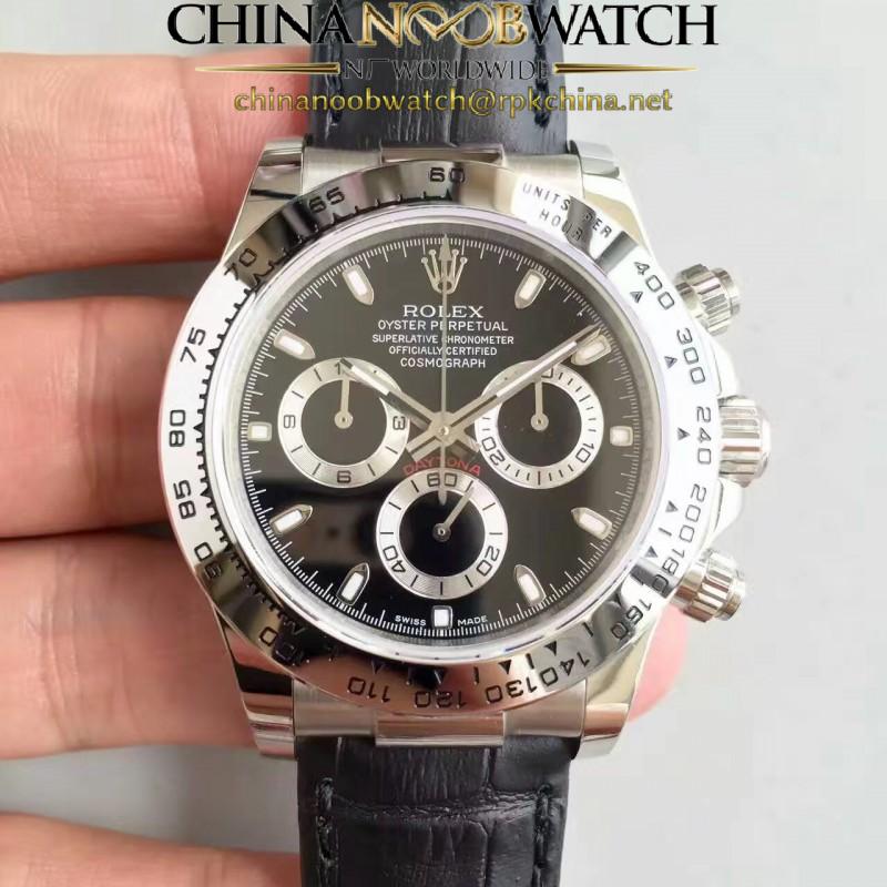 Replica Rolex Daytona Cosmograph 116520 JH Stainless Steel Black Dial Swiss 4130 Run 6@SEC