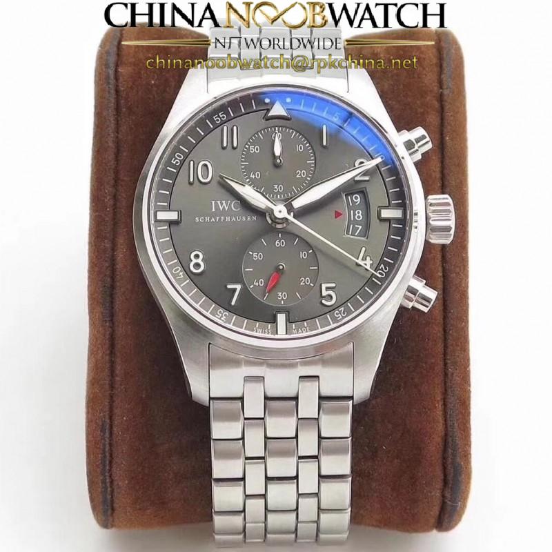 Replica IWC Pilot Spitfire Chronograph IW387804 ZF Stainless Steel Anthracite Dial Swiss 7750