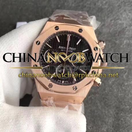 Replica Audemars Piguet Royal Oak Chronograph 26331 JH Rose Gold Black Dial Swiss 7750