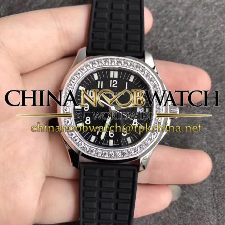 Replica Patek Philippe Aquanaut Luce Ladies 5067A-001 N Stainless Steel & Diamonds Black Dial Swiss E23-250SC