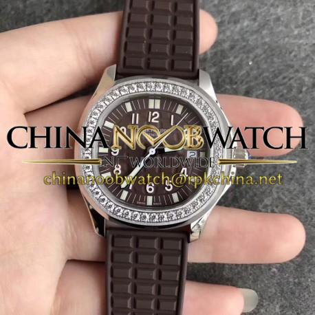 Replica Patek Philippe Aquanaut Luce Ladies 5067A-023 N Stainless Steel & Diamonds Chocolate Dial Swiss E23-250SC