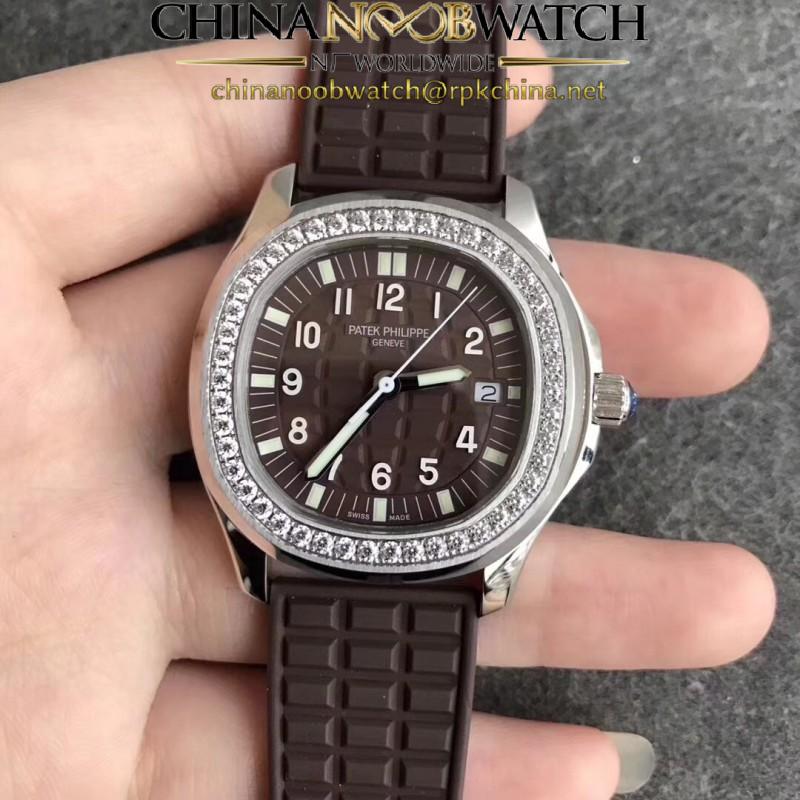 Replica Patek Philippe Aquanaut Luce Ladies 5067A-023 N Stainless Steel & Diamonds Chocolate Dial Swiss E23-250SC