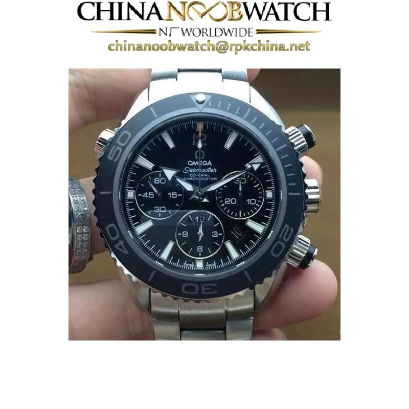 Replica Omega Seamaster Planet Ocean Chronograph 45MM Stainless Steel Black Dial Swiss 7750