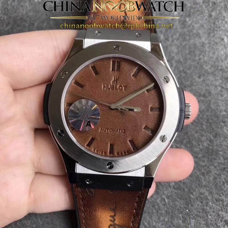 Replica Hublot Classic Fusion Berluti Scritto 511.TX.050T.VR.BER16 SR V2 Stainless Steel Brown Leather Dial Swiss HUB1100