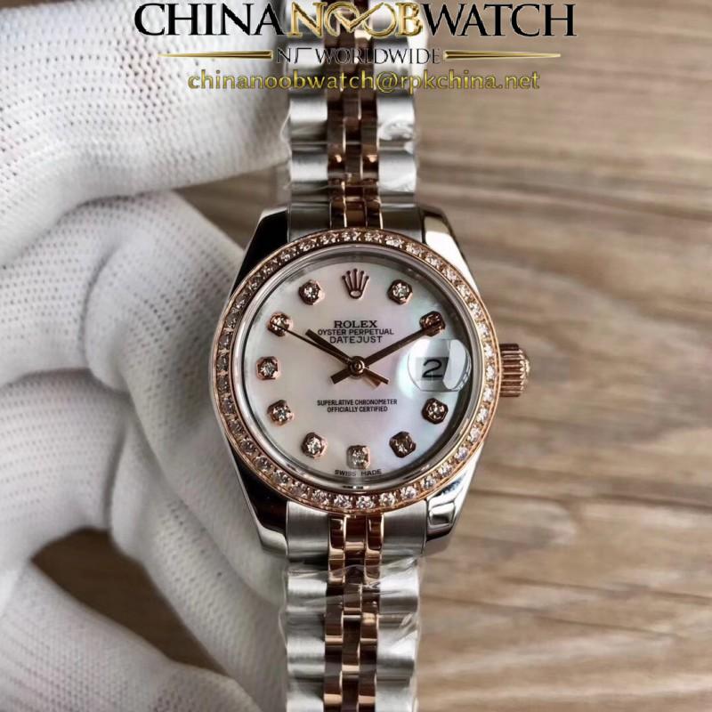 Replica Rolex Lady Datejust 28 279381RBR 28MM WF Stainless Steel & Rose Gold Mother Of Pearl Dial Swiss 2671