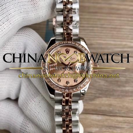 Replica Rolex Lady Datejust 28 279381RBR 28MM WF Stainless Steel & Rose Gold Rose Gold Dial Swiss 2671