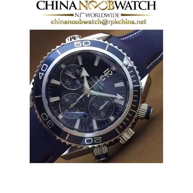 Replica Omega Seamaster Planet Ocean Chronograph 45MM Stainless Steel Blue Dial Swiss 7750