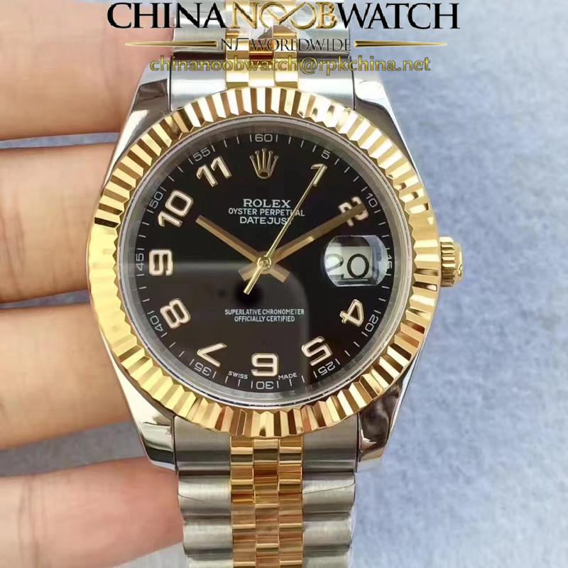 Replica Rolex Datejust II 126333 41MM N Stainless Steel & Yellow Gold Black Dial Swiss 2836-2