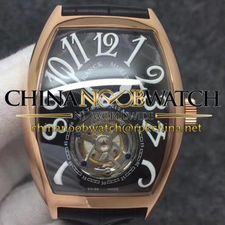 Replica Franck Muller Cintree Curvex Imperial Tourbillon 8880 T FM Rose Gold Black Dial Swiss Tourbillon