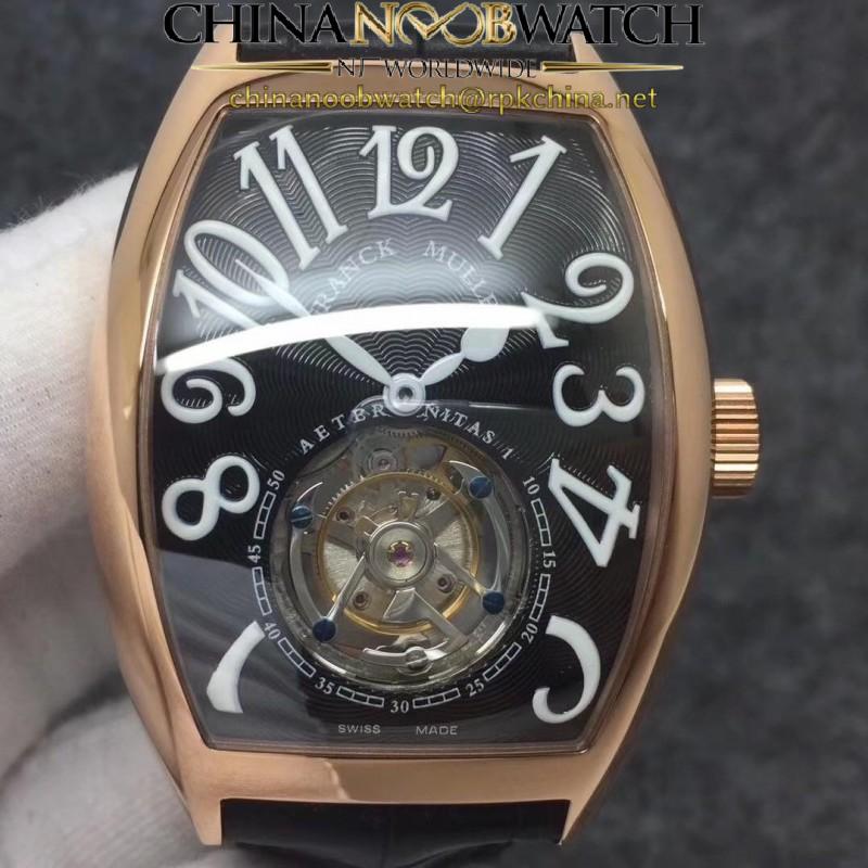 Replica Franck Muller Cintree Curvex Imperial Tourbillon 8880 T FM Rose Gold Black Dial Swiss Tourbillon