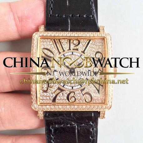 Replica Franck Muller Master Square Ladies 6002 M QZ D GF Rose Gold & Diamonds Diamond Dial Swiss Quartz