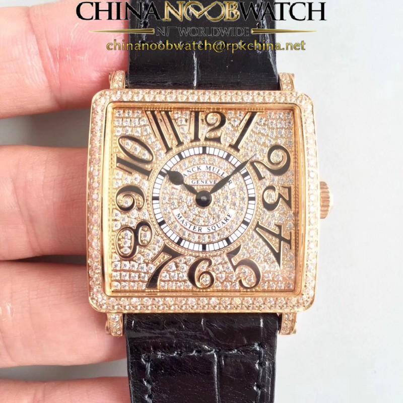 Replica Franck Muller Master Square Ladies 6002 M QZ D GF Rose Gold & Diamonds Diamond Dial Swiss Quartz