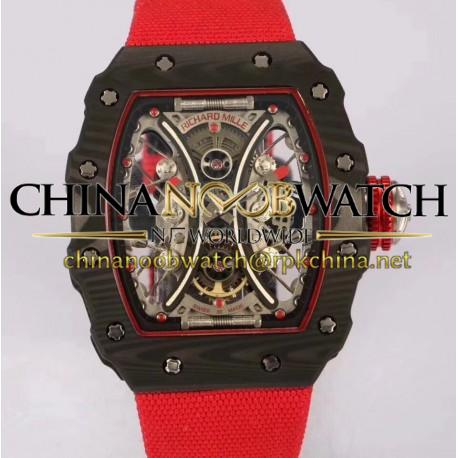 Replica Richard Mille RM53-01 Tourbillon Pablo Mac Donough KV Forged Carbon Skeleton Red Dial M9015