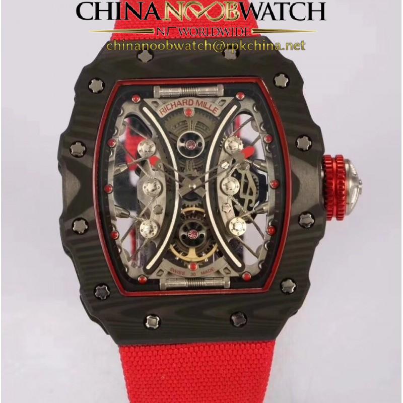 Replica Richard Mille RM53-01 Tourbillon Pablo Mac Donough KV Forged Carbon Skeleton Red Dial M9015