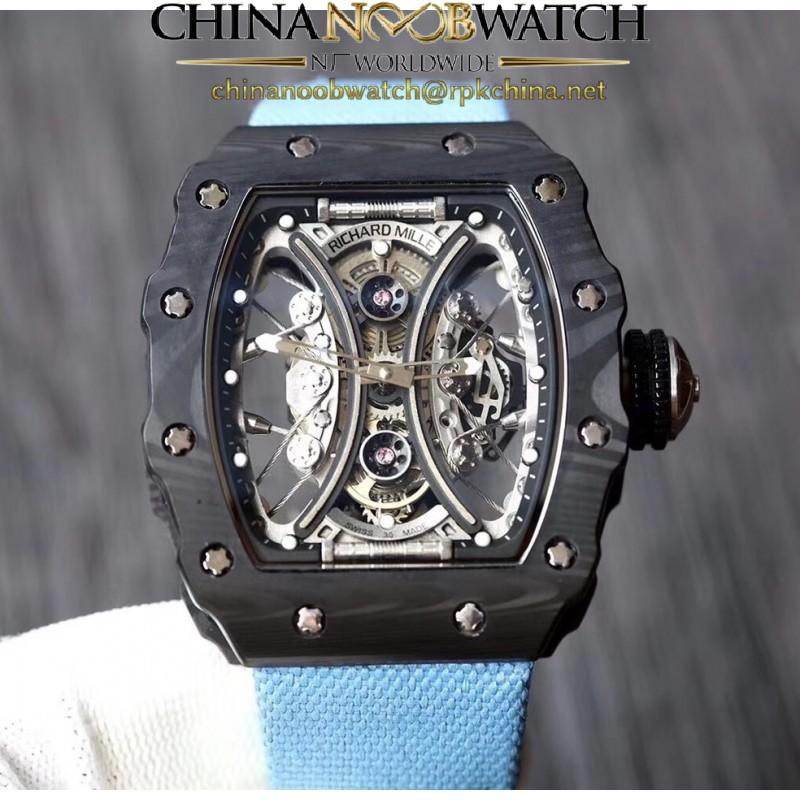 Replica Richard Mille RM53-01 Tourbillon Pablo Mac Donough KV Forged Carbon Skeleton White Dial M9015