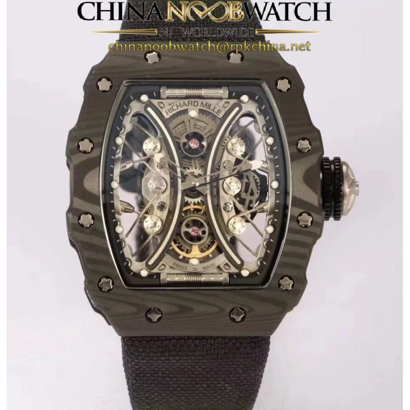 Replica Richard Mille RM53-01 Tourbillon Pablo Mac Donough KV Forged Carbon Skeleton White Dial M9015