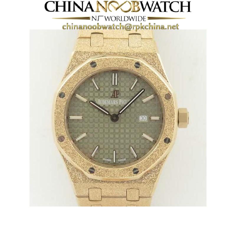 Replica Audemars Piguet Royal Oak Frosted Gold Quartz 33MM 67653 OM Rose Gold Green Dial Swiss 3132