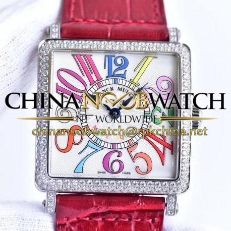 Replica Franck Muller Master Square Ladies 6002 M QZ D  GF Stainless Steel & Diamonds White Dial Swiss Quartz