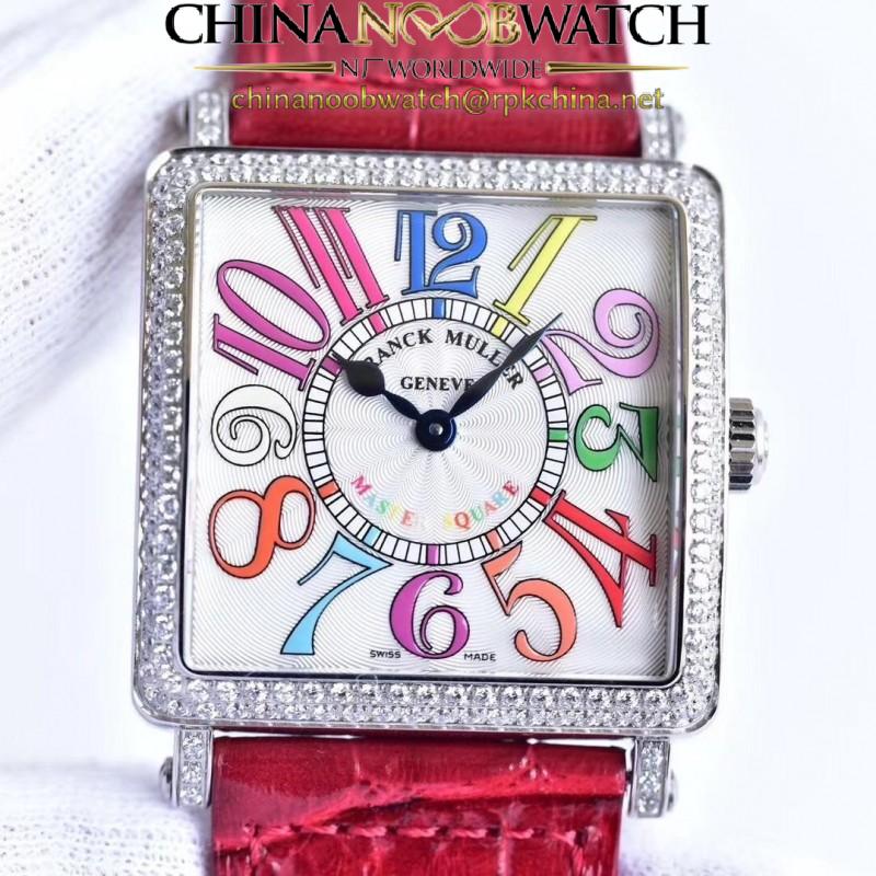 Replica Franck Muller Master Square Ladies 6002 M QZ D  GF Stainless Steel & Diamonds White Dial Swiss Quartz