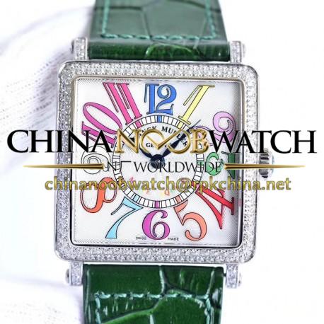 Replica Franck Muller Master Square Ladies 6002 M QZ D  GF Stainless Steel & Diamonds White Dial Swiss Quartz