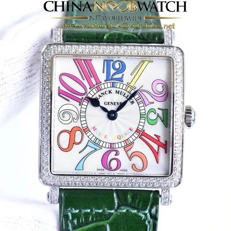 Replica Franck Muller Master Square Ladies 6002 M QZ D  GF Stainless Steel & Diamonds White Dial Swiss Quartz