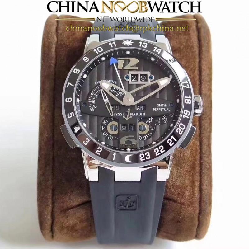 Replica Ulysse Nardin El Toro GMT +/- Perpetual Calendar 320-00-3 TWA Stainless Steel Black Dial Swiss UN-32