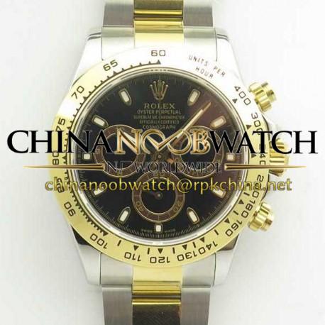 Replica Rolex Daytona Cosmograph 116503 BP Yellow Gold & Stainless Steel Black Dial Swiss 4130 Run 6@SEC