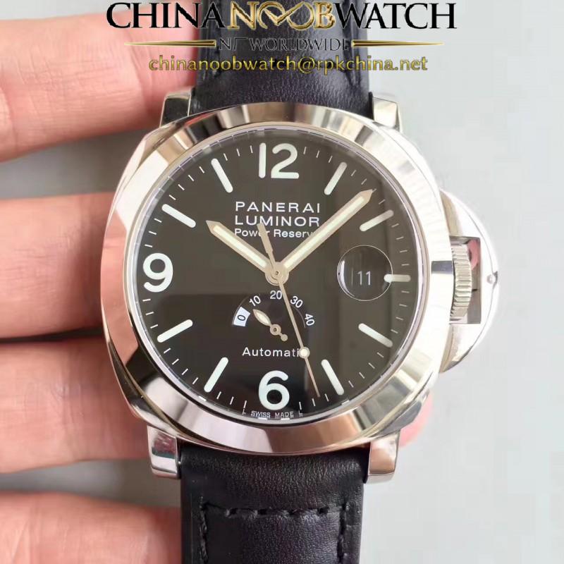 Replica Panerai Luminor Power Reserve PAM027 N Stainless Steel Black Dial Swiss 2824-2