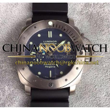 Replica Panerai Luminor Submersible GMT Regatta PAM371 ZF Titanium Black Dial Swiss P9001