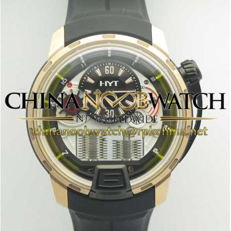 Replica HYT H1 Rose Gold 148-PG-22-GF-CR CY Rose Gold & PVD Black Dial M8215