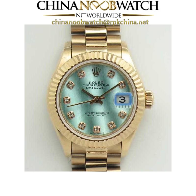 Replica Rolex Lady Datejust 28 279165 28MM BP Rose Gold Ice Blue Dial Swiss 2671