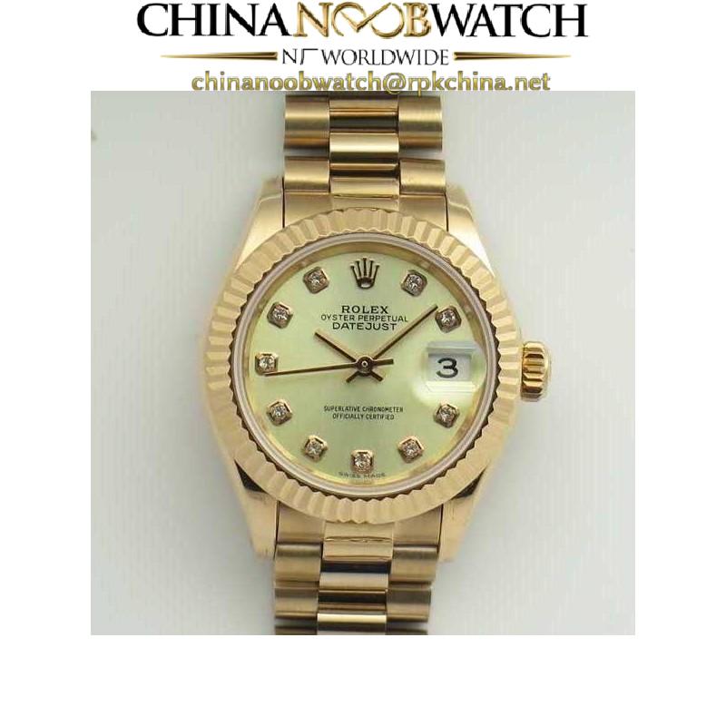 Replica Rolex Lady Datejust 28 279165 28MM BP Rose Gold Yellow Mother Of Pearl Dial Swiss 2671