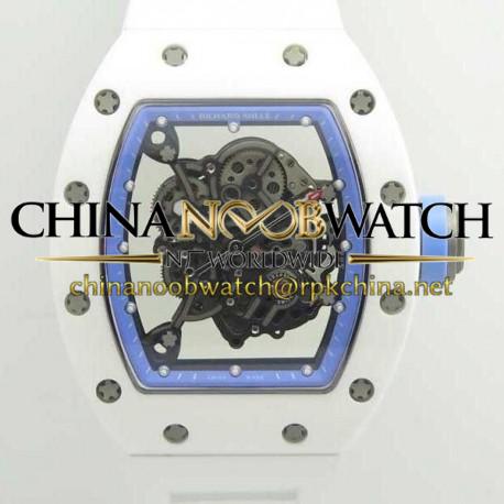 Replica Richard Mille RM055 KV V2 White Ceramic Blue Skeleton Dial M8215